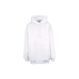 Camisola com capuz e mangas compridas Balenciaga para homem, com letras na parte de trás, branca, 556113TAV379000