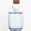 Camisola com capuz e mangas compridas Balenciaga para homem, com letras na parte de trás, branca, 556113TAV379000
