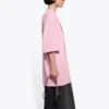 Camisola com estampa, gola redonda e manga curta, cor-de-rosa 641532TJVG85630