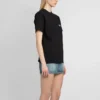 Camisola com estampado, gola redonda e manga curta, preta 612965TKV861070