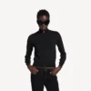 Camisola com fecho para mulher em preto