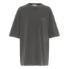 Camisola com gola redonda, logótipo pequeno, manga curta, cinzenta 556104TYK281055