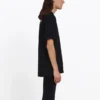 Camisola com logótipo, corte largo, manga curta, unissexo, preta 556150TAV441000