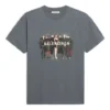 Camisola com logótipo da banda impresso, estilo retro, manga curta, cinzenta 612965TIV471404