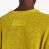 Camisola curta de gola redonda para mulher em amarelo escuro