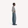 Camisola curta de gola redonda para mulher em cinzento mesclado Camisola curta de gola redonda para mulher em cinzento mesclado