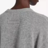 Camisola curta de gola redonda para mulher em cinzento mesclado Camisola curta de gola redonda para mulher em cinzento mesclado