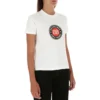 Camisola de algodão com estampado, manga curta, branca 612964TJVD69000
