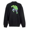Camisola de algodão com gola redonda e corte largo Balenciaga x Marvel com estampado do Hulk «Preto» 671125TLV581000