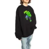 Camisola de algodão com gola redonda e corte largo Balenciaga x Marvel com estampado do Hulk «Preto» 671125TLV581000