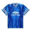 Camisola de futebol 3B com decote em V, em malha brilhante e oversized «Azul-real/Branco» 857113TTVQ74701