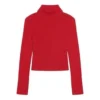 Camisola de gola alta com estampa canelada «Red» 662722T32106167