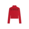 Camisola de gola alta com estampa canelada «Red» 662722T32106167