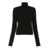 Camisola de gola alta com estampa e canelado «Preto» 662722T32101070