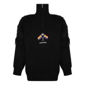 Camisola de gola alta com fecho e bandeira LGBTQ «Preto» 543766T17621069