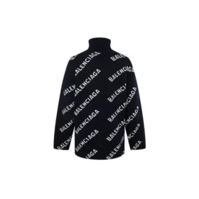 Camisola de gola alta com logótipo por toda a peça «Black White» 621018T15674177