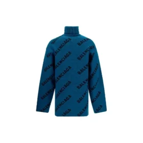 Camisola de gola alta com logótipo por toda a peça «Petrol Blue» 657402T15672470