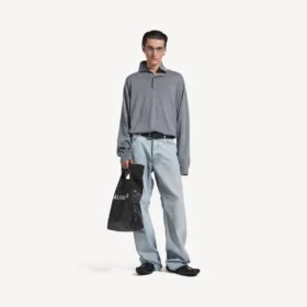 Camisola de gola alta para homem em cinzento mesclado
