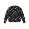 Camisola de gola redonda com estampado de logótipo em toda a peça «Preto Branco» 724858T16651070