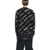 Camisola de gola redonda com estampado de logótipo em toda a peça «Preto Branco» 724858T16651070