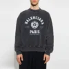 Camisola de gola redonda com estampado do logótipo da faculdade «Est. 1917» em «Preto Deslavado» 697869TMV991000
