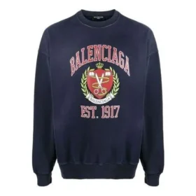 Camisola de gola redonda com estampado do logótipo da faculdade «Navy» 676629TLV908067