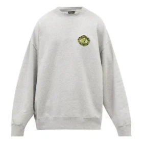 Camisola de gola redonda com logótipo B Crest desportivo «Cinza» 671125TLV601300