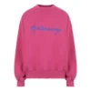 Camisola de gola redonda com logótipo em script «Dark Fuchsia» 697869TMVB50507
