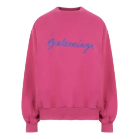 Camisola de gola redonda com logótipo em script «Dark Fuchsia» 697869TMVB50507