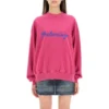 Camisola de gola redonda com logótipo em script «Dark Fuchsia» 697869TMVB50507