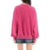 Camisola de gola redonda com logótipo em script «Dark Fuchsia» 697869TMVB50507