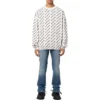Camisola de gola redonda com logótipo por toda a peça «Branco Preto» 702952T32339054