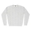 Camisola de gola redonda com logótipo por toda a peça «Cinza Claro Branco» 702952T32331461