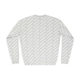 Camisola de gola redonda com logótipo por toda a peça «Cinza Claro Branco» 702952T32331461