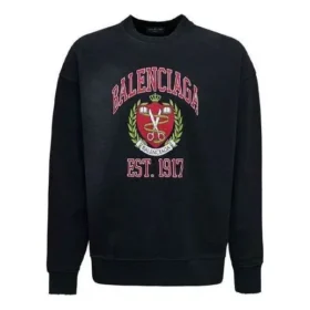 Camisola de gola redonda com logótipo universitário «Black», fundada em 1917, 676629TLV901076