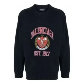 Camisola de gola redonda com logótipo universitário «Est. 1917» «Preto» 675267T32171000