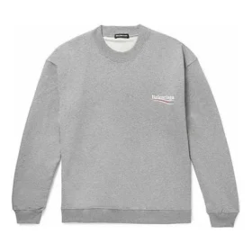 Camisola de gola redonda para homem Balenciaga com padrão alfabético Micro Mark, cinzenta 556147TBV141300
