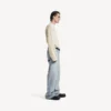 Camisola de gola redonda para homem em creme