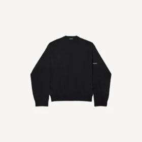 Camisola de gola redonda para homem em preto Camisola de gola redonda para homem em preto