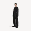 Camisola de gola redonda para homem em preto