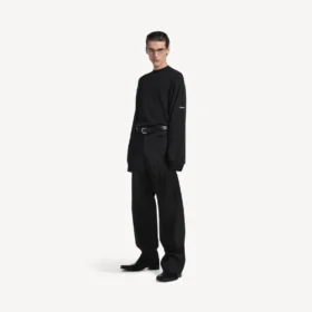 Camisola de gola redonda para homem em preto Camisola de gola redonda para homem em preto