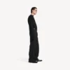 Camisola de gola redonda para homem em preto