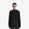Camisola de gola redonda para homem em preto