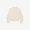 Camisola de gola redonda para mulher em creme