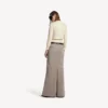 Camisola de gola redonda para mulher em creme