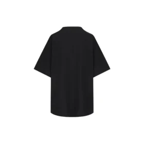 Camisola de gola redonda preta com estampado 641532TJVK61070
