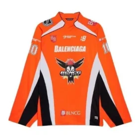 Camisola de hóquei de manga comprida com painéis «Orange» 657105TKV247074