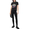 Camisola de jersey com gráfico desgastado, corte pequeno, «Washed Black» 612964TMVH31055