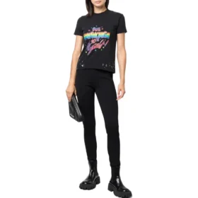 Camisola de jersey com gráfico desgastado, corte pequeno, «Washed Black» 612964TMVH31055