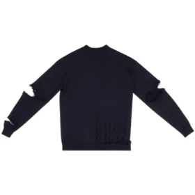 Camisola de malha com decote em V e efeito desgastado «Navy» 696091T16420414 Camisola de malha com decote em V e efeito desgastado «Navy» 696091T16420414